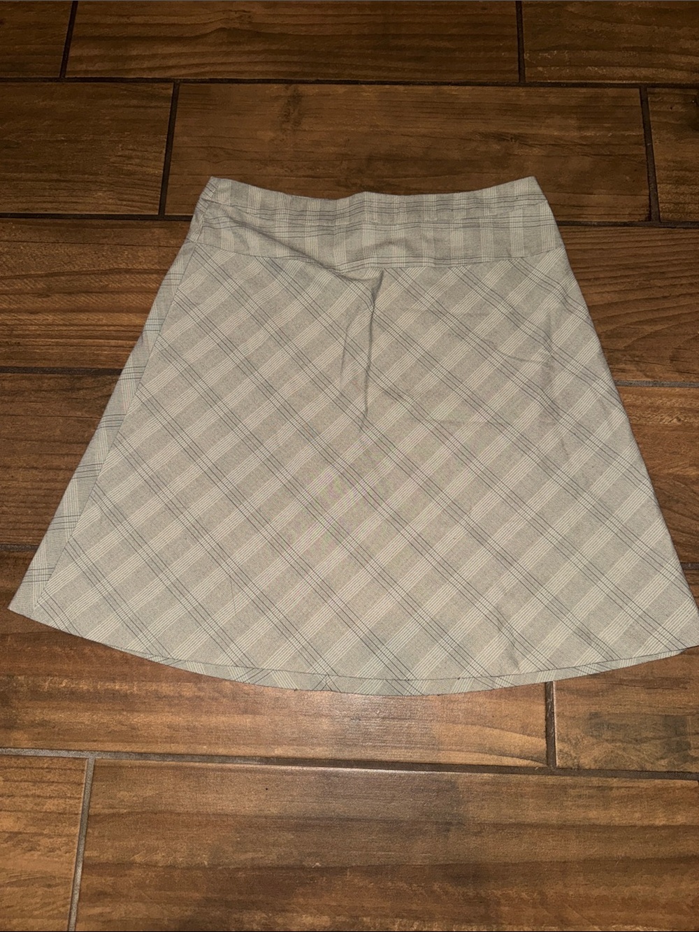 Plaid A-Line Mini Skirt in Light Gray-12
